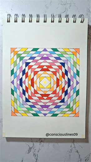 Satisfying Geometric Art with Simple Lines and Colors