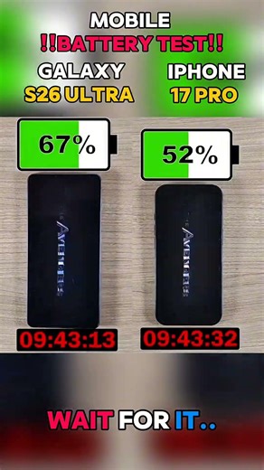 ⚡🔋 IPHONE 17 PRO VS SAMSUNG GALAXY S26 ULTRA BATTERY TEST!!