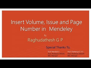 How to Insert Volume issue and Page Number to citation in mendeley