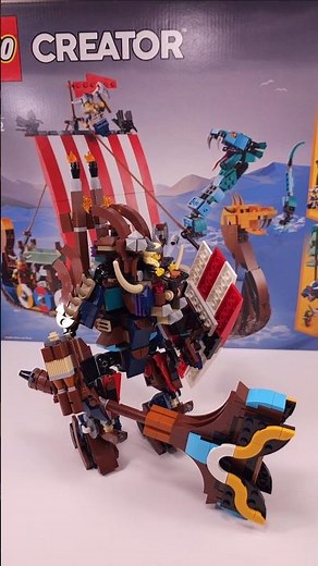 LEGO Creator Vicking Mecha MOC (493 pc)[31132] Alternate Build for Viking Ship & the Midgard Serpent