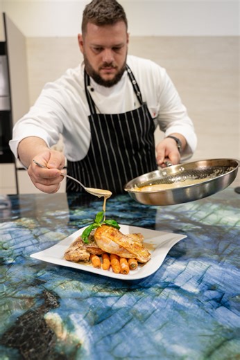 Invisacook is a revolutionary cooking technology that lets you prepare meals directly on your countertop — with no visible burners or open flames. Installed seamlessly beneath a ceramic or porcelain surface, Invisacook uses invisible induction to heat only the cookware, while the surface itself stays cool and safe to touch.This cutting-edge system combines sleek design, safety, and functionality, transforming your kitchen into a modern, multi-purpose space. When you’re not cooking, the counterto