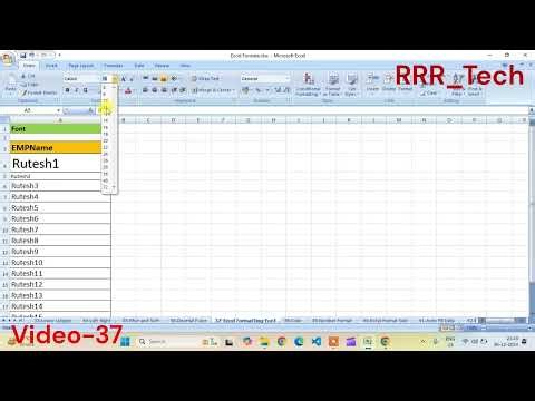 #Video 37 | Formatting in Excel | How to Change Font Style, Size & Color in Hindi | #excel lRRR_tech