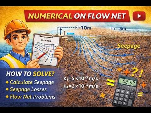 Flow Net Numerical | Seepage Calculation Explained Step-by-Step | Soil Mechanics