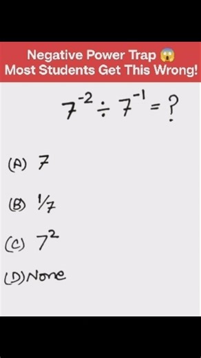 Can You Solve This? 😱 | Tricky Negative Exponent | Silent Solve #shorts #maths #algebra #negative