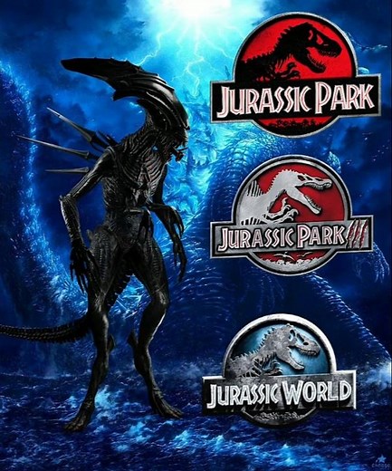 Xenomorph Queen (AVP) vs (Jurassic World) & (Jurassic Park)#alien#dinosaur#jurassicworld#battle