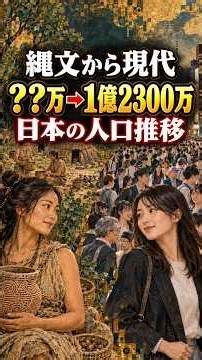 【雑学】縄文から現代、日本の人口推移！ #歴史 #雑学