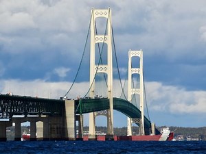 Famous freighter takes shelter in Northern Michigan bay during dangerous storm