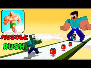 Minecraft Mobs : MUSCLE RUSH RUN CHALLENGE - Minecraft Animation