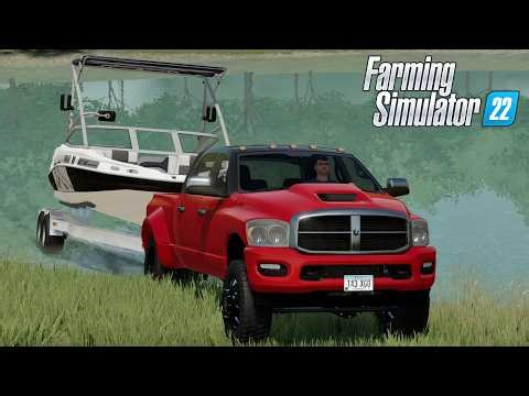 FS22 - TRANSPORTING BOAT with DODGE RAM - NEW CAR mod for Farming Simulator 2022 Roleplay