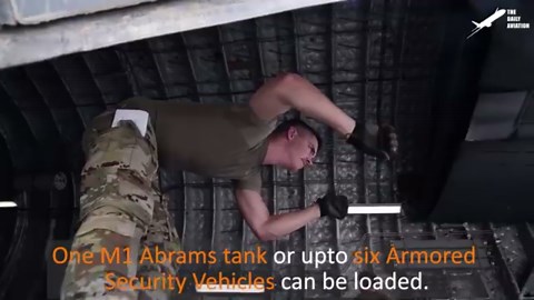 Loading a Massive 60-Ton M1 Abrams Tank Inside the US C-17 Globemaster III