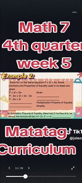Math 7 Quarter 4 Week 5 #math #fyppppppppppppppppppppppp #fypage #fy #5 #maths