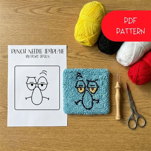 Spongebob Squidward Coaster Pattern, Cartoon Character DIY Template, 90's Cartoon - Etsy