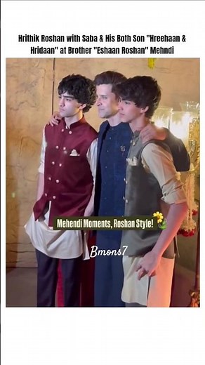 Hridaan & Hreehaan "Mehndi" look from Their "Chacha" wedding 💖🔥#hrithikroshan#hridhaan#bollywood