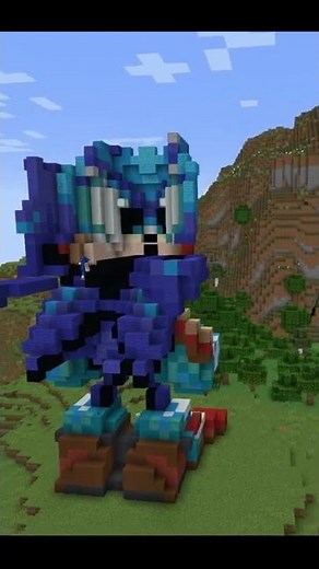 I built Sonic the Hedgehog in Minecraft [Timelapse 3d pixel art]