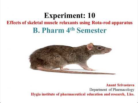 Experiment 10: Effects of skeletal muscle relaxants using Rota-rod apparatus