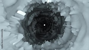 Cave or tunnel with jagged walls, 3d rendering backdrop, computer generating background