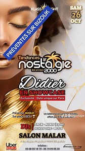 TENDANCES NOSTALGIE "Les Années 2000" ©️💟 Ambiance 💯% TOUS LES TUBES DE 2000 à 2010 Zouk, Compas, Dance Hall, Afro Latino & World Music 🔝♨️ 🎶🎤DIDIER EN SHOWCASE …. Je voulais, Amour d'été, Destinée, Même si etc 🎤🎶 (Date unique à Paris) ✅️ BIZOUK TOI FORT https://my.bizouk.com/tendances-nostalgie-les-annees-9 🏁 SALON MALAR 5 Rue Eugène Freyssinet, 77270 Villeparisis #antilles #Guadeloupe #soiree #zouklove #zouk #soireeentreamis #zoukretro #Haiti | Zouk Retro