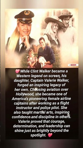 Clint Walker’s Daughter Became a Real-Life Pioneer ✈️❤️ | Captain Valerie Walker’s Inspiring Story