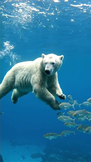 A pollar bear try to catch fish 🐟#nimo8484 #nature #animals #bear #wildlife#pollar