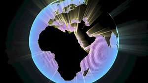 Download The planet Earth rotating, with light effects - Loop for free