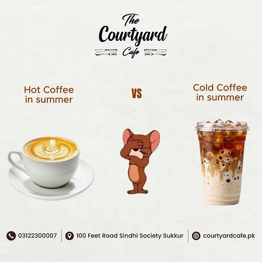 Hot or Iced? The Courtyard Cafe decision 🤷‍♂️ #coffeeaddict #sukkurfood #summer