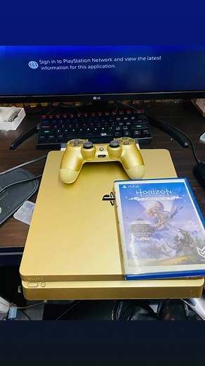 For salePs4 slim 500gb GOLDNO ISSUE no defects Latest firmware version90% smoothness 2nd hand but good condition testedPackagePs4 slim 500gb GOLD1 GOLD Controller Usb cable Power cord Hdmi cable1 cd horizon zero dawn2 digital game - NBA 2k23 and GTA VNO BOX tondo manila | PSP Gamers PH