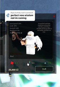 Crafting the Wisdom Rod in Roblox Fisch Gameplay