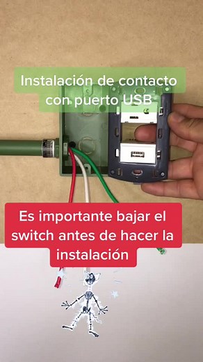 Instalación de contacto con puerto USB