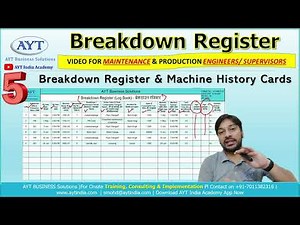 Machine Breakdown Register and History Card Format | Record Machine Breakdown Data Correctly