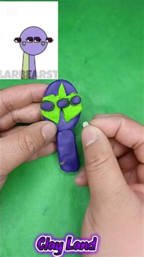 Green & Purple Sprunki Clay Character Tutorial! #sprunki #clay #clayart #claytutorial #diyforkids