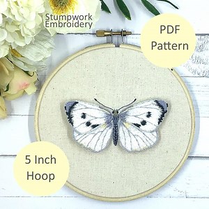Stumpwork Hand Embroidery Pattern. PDF. Cabbage White Butterfly. 3D Embroidery. Step-by-step Tutorial. Digital Download. How-to Guide. - Etsy