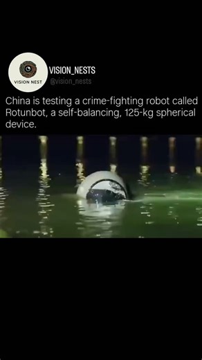 Vision nest on Instagram: "The Rotunbot RT-G is a high-tech autonomous spherical robot currently being trialed by Chinese law enforcement, most notably in the commercial districts of Wenzhou and near Zhejiang University in Hangzhou. Developed by Logon Technology in collaboration with researchers from Zhejiang University, this 125 kg (276 lb) "robot cop" is designed for patrol, surveillance, and high-speed pursuit in diverse environments. The robot features an amphibious design that allows it to 