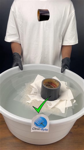 Floating Tissue & Black Tape Experiment Oddly Satisfying Visuals 🌊 #satisfying #trending #cleanbyte