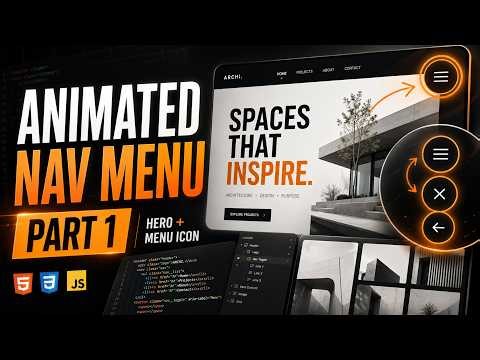 Build a Stylish Animated Menu UI with HTML CSS (Part 1)