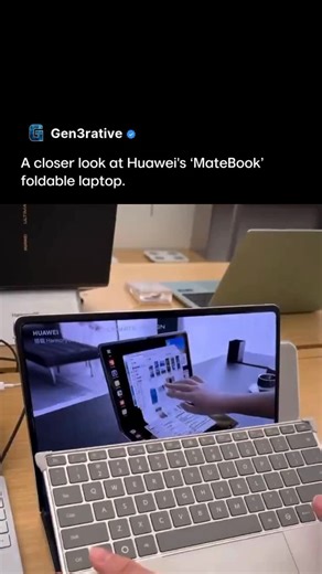 AI | Technology on Instagram: "Huawei’s new MateBook Fold Ultimate, launched in May 2025, is pushing foldable design into new territory. The 18-inch tandem OLED screen folds neatly into a 13-inch laptop, hitting 1600 nits of brightness and doubling as both display and virtual keyboard. Analysts say the launch ties directly to China’s broader innovation push. Under “Made in China 2025,” national R&D spending rose to $421 billion in 2023 — surpassing the U.S. — and helping Huawei grow revenue 22% 