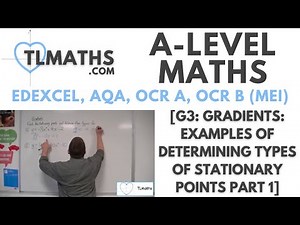A-Level Maths: G3-13 [Gradients: Examples of Determining Types of Stationary Points Part 1]