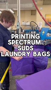 Spectrum Suds needed new laundry bags, and Spectrum Designs delivered! Check out their brand-new, improved bags—screen printed to perfection! #SpectrumDesigns #SpectrumSuds #ScreenPrinting #NewBags #ShopSmall #SustainableFashion #EcoFriendly #SupportLocal #SmallBusiness #CustomPrints #LaundryBags | Spectrum Designs Foundation