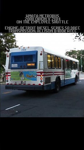 2000 Orion V 2104 On The Employee Shuttle #wmata #washingtondc #buses #metro #transit #shorts