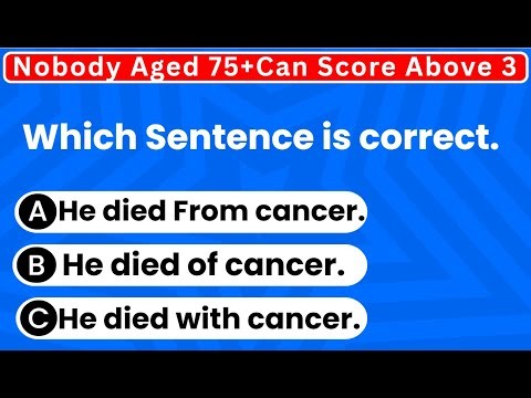 Nobody Aged 75+Can Score Above 3 IN this hard Quiz| English learn| English Grammar