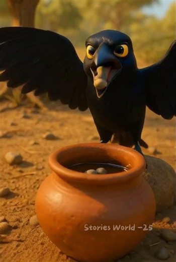 కాకి తెలివి | The Crow’s Clever Trick 🐦 | Telugu Moral Story for Kids | #kidsstories #ai #shorts