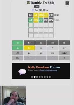 Wordle with letters PAIRED-UP?! (Double-Dabble puzzle for 12 Jan 26)