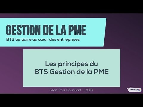 4. Les principes du BTS Gestion de la PME
