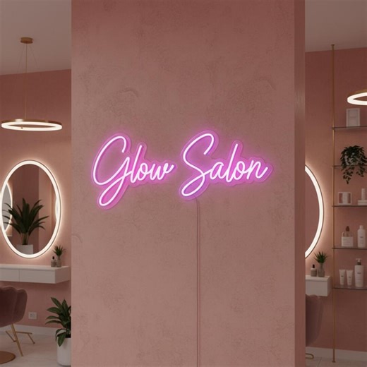 Glow Salon Neon Sign Beauty Bar Professional Business Wall Decor - Etsy