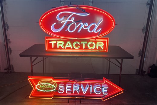 No Reserve: Pair of Neon Ford Tractor Signs