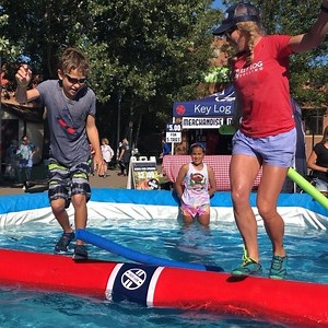 Eli, if you’re going to get in a noodle war with Abby, be sure to bring your noodle! 😅 💦 Coulee Region Logrolling Minnesota State Fair | Key Log Rolling