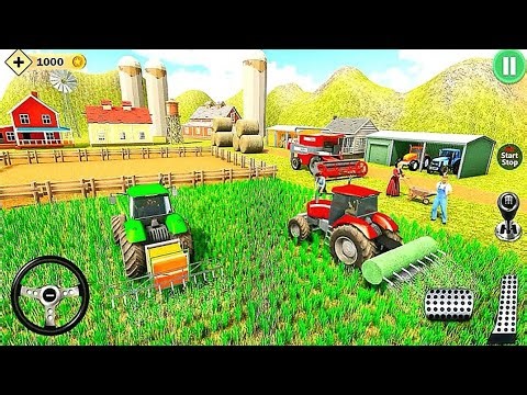 Tractor Tow Tool for Watering Rice [Part:3] - Tractor Driving 3d - Tractor Car Games