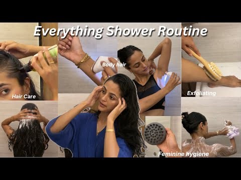 ultimate EVERYTHING SHOWER ROUTINE 🛁🌸🫧 glowy skin, feminine care, haircare, exfoliating & more !