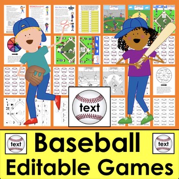 EDITABLE Baseball Sight Word Center for Any List of Words, Letters, Phonemes