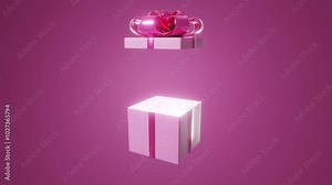 opening gift box with confetti