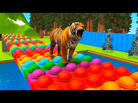 Animals Learning Colors for Kids | Dinosaur, Elephant, Giraffe & More | Fun Kids Cartoon